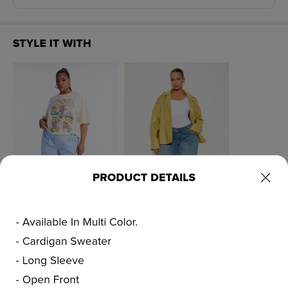 Fashion Nova Long Colorblock Open-Front Cardigan - Red, Gray, Tan - Picture 4 of 4